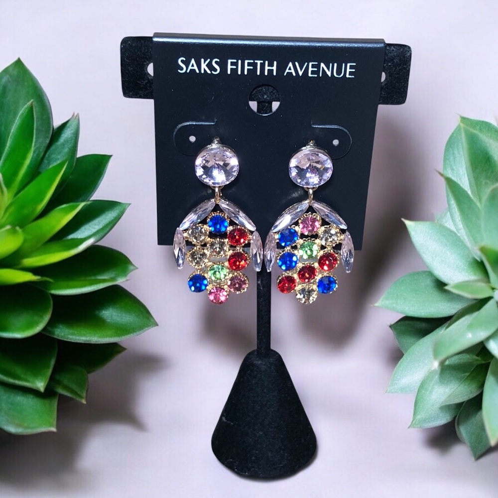 15. Saks Fifth Avenue Vibrant Rhinestone Drop Earrings
